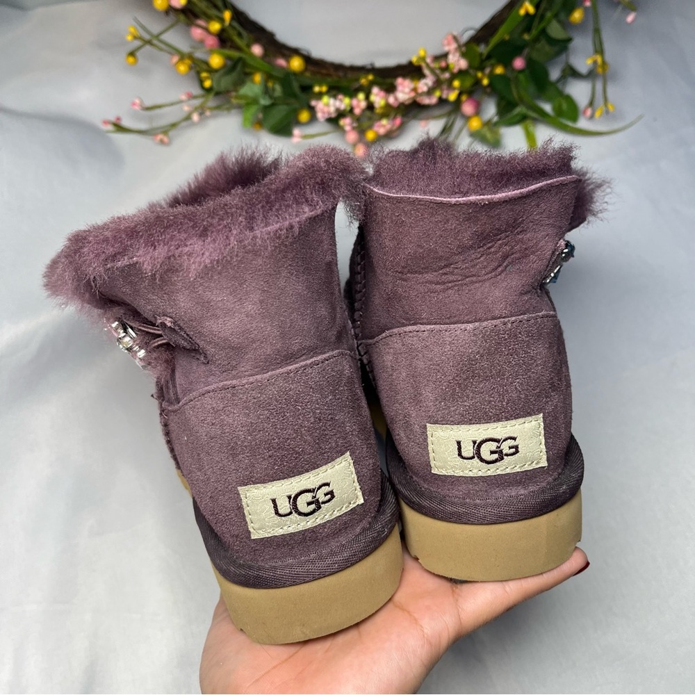 Ugg Mini Bailey Button Gem Swarovski Crystal Purp… - image 4